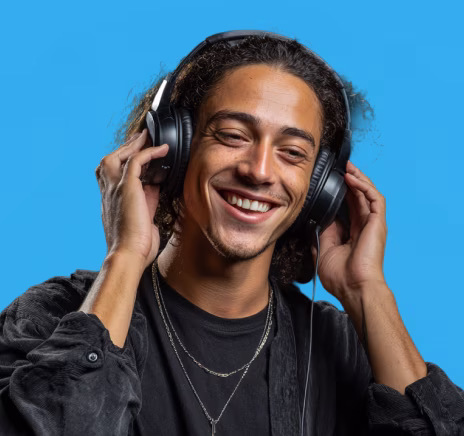 Man listening to headphones